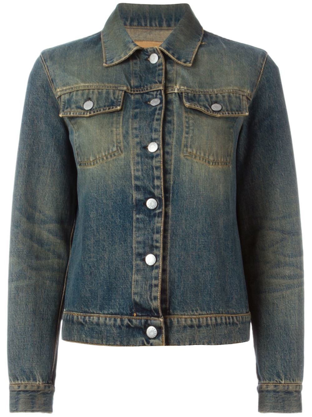 Lyst - Helmut Lang Faded Denim Jacket in Blue