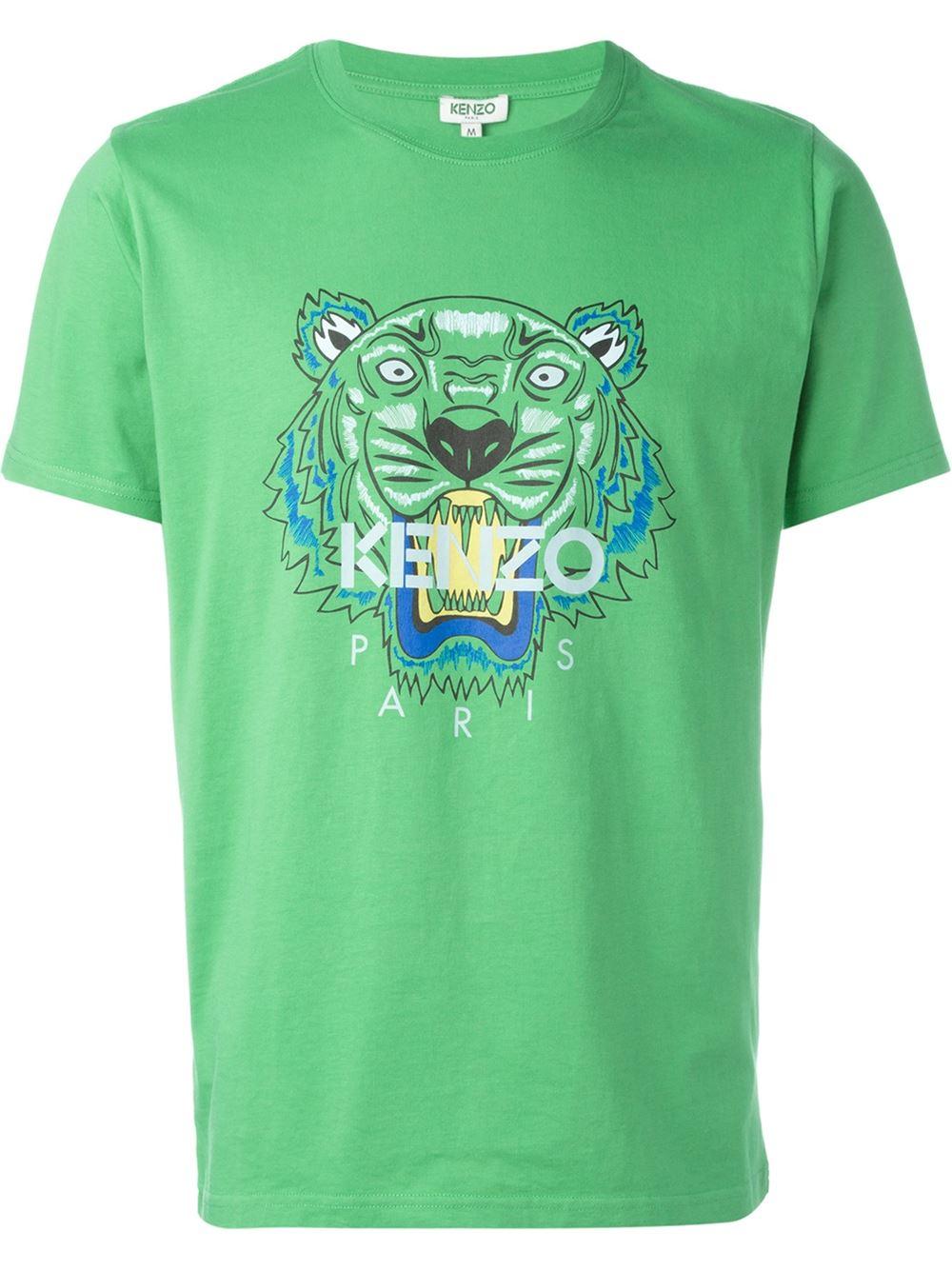 Kenzo 'tiger' T-shirt in Green for Men | Lyst