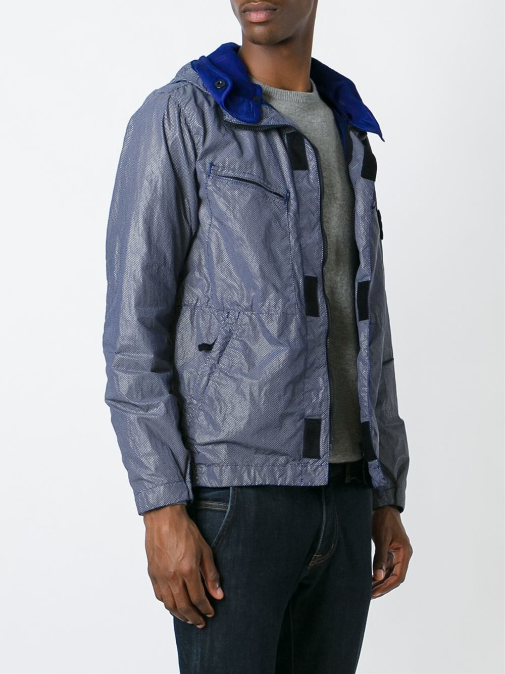 Lyst - Stone Island Reflective Jacket in Blue for Men