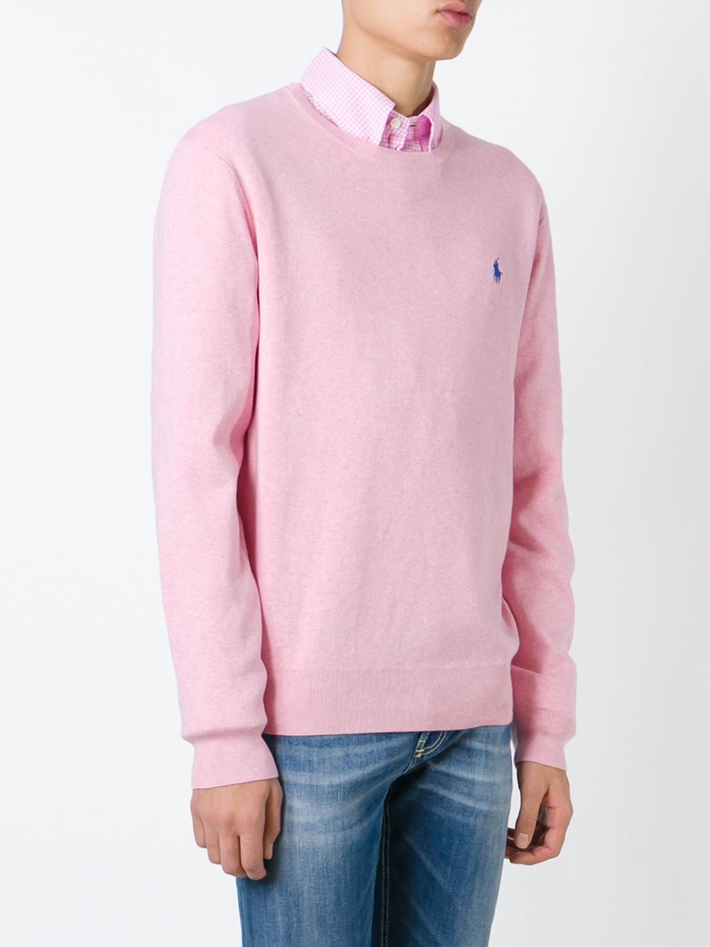 Polo ralph lauren Crew Neck Sweater in Pink for Men (PINK & PURPLE) | Lyst