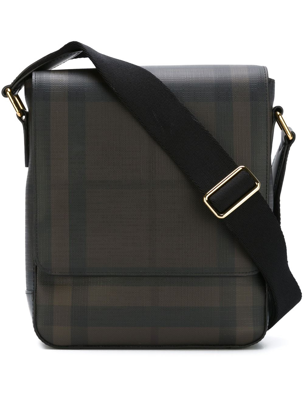 Lyst Burberry Checked Messenger Bag in Brown for Men