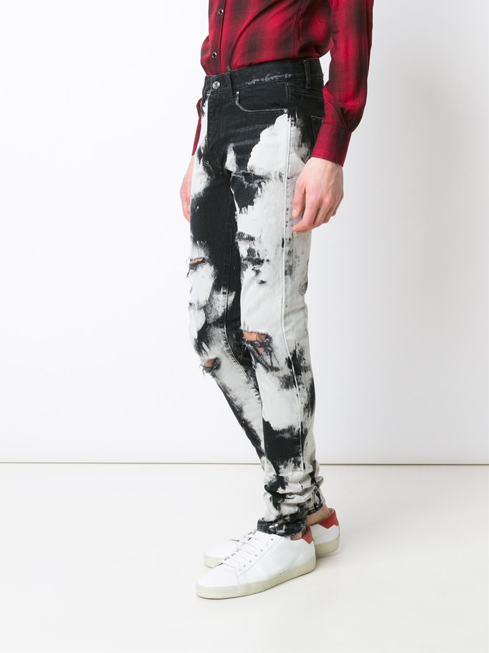 saint laurent ripped jeans
