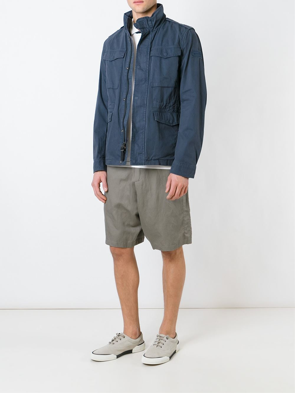 Woolrich Loose Zip And Button Up Jacket in Blue for Men - Lyst