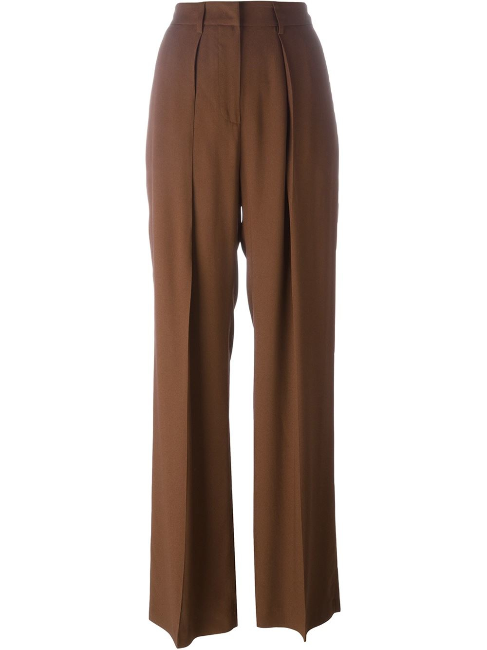 Msgm Wide Leg Pants in Brown | Lyst