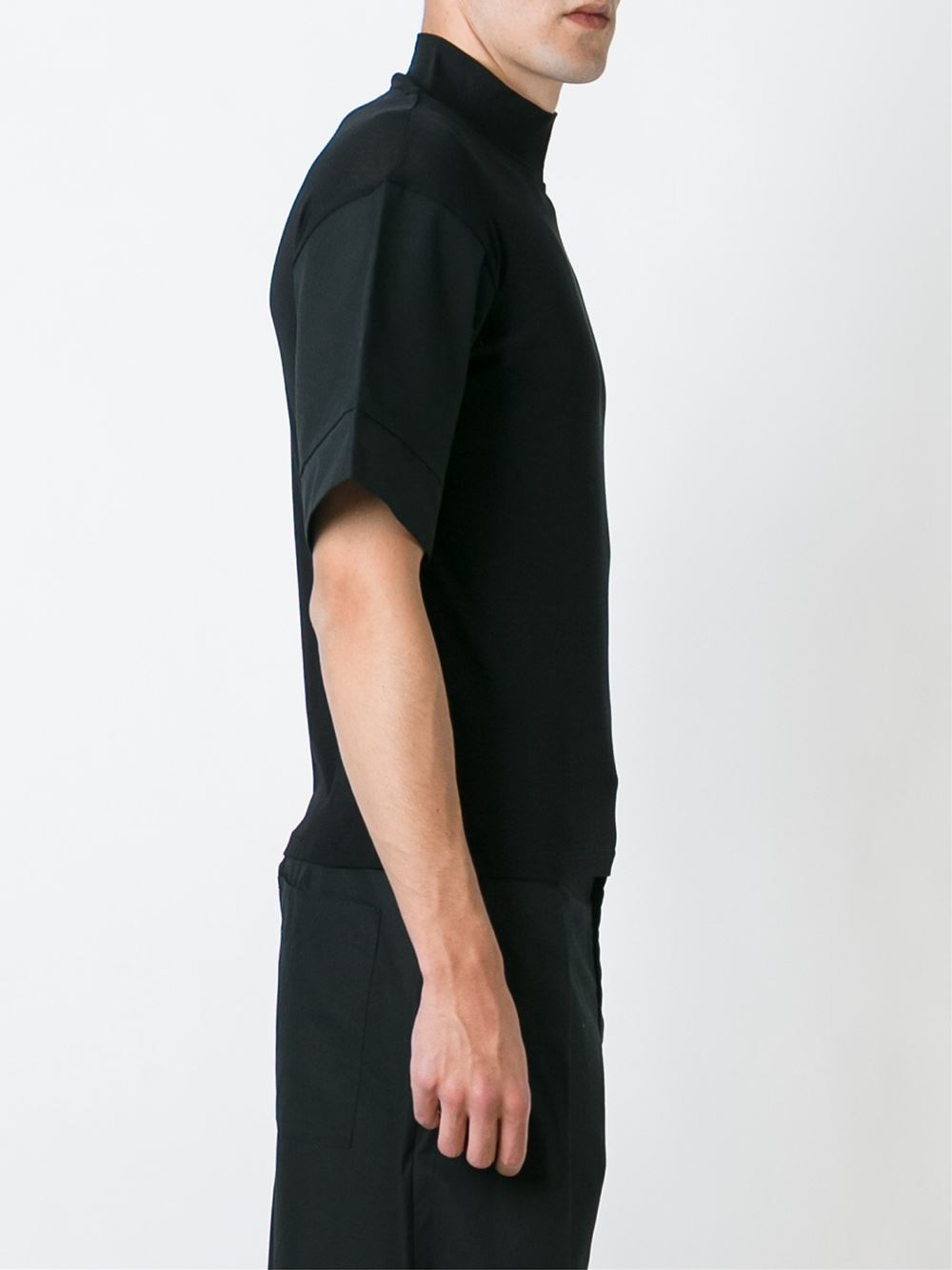 Download Berthold Mock Neck T-shirt in Black for Men | Lyst