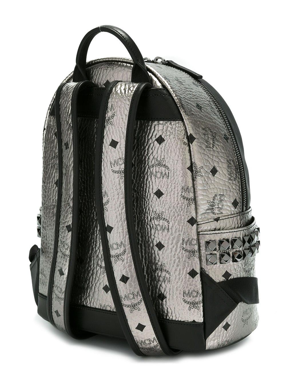 Mcm Logo Printed Small Backpack in Gray for Men | Lyst