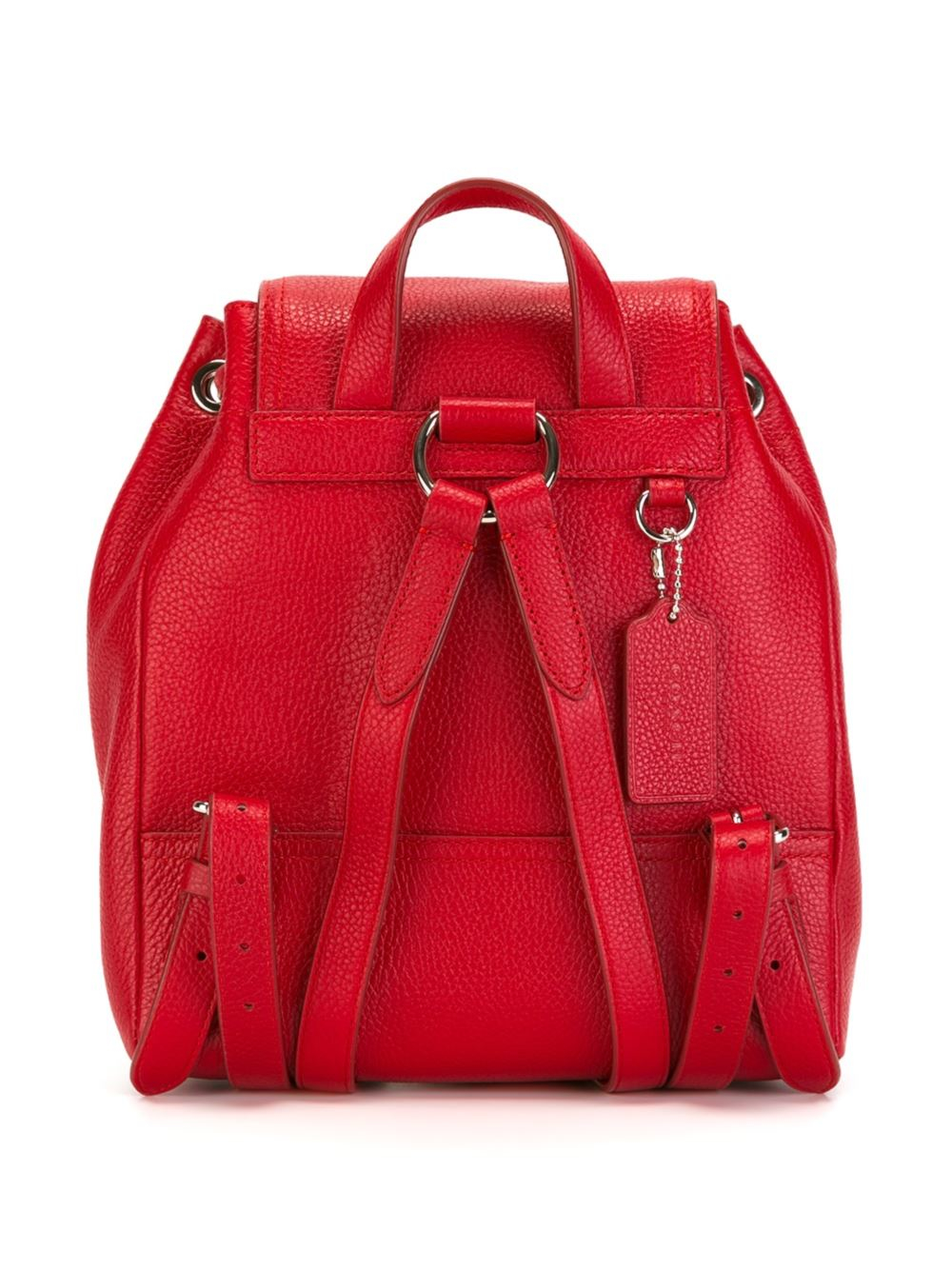 COACH Leather Small Flap Opening Backpack in Red - Lyst