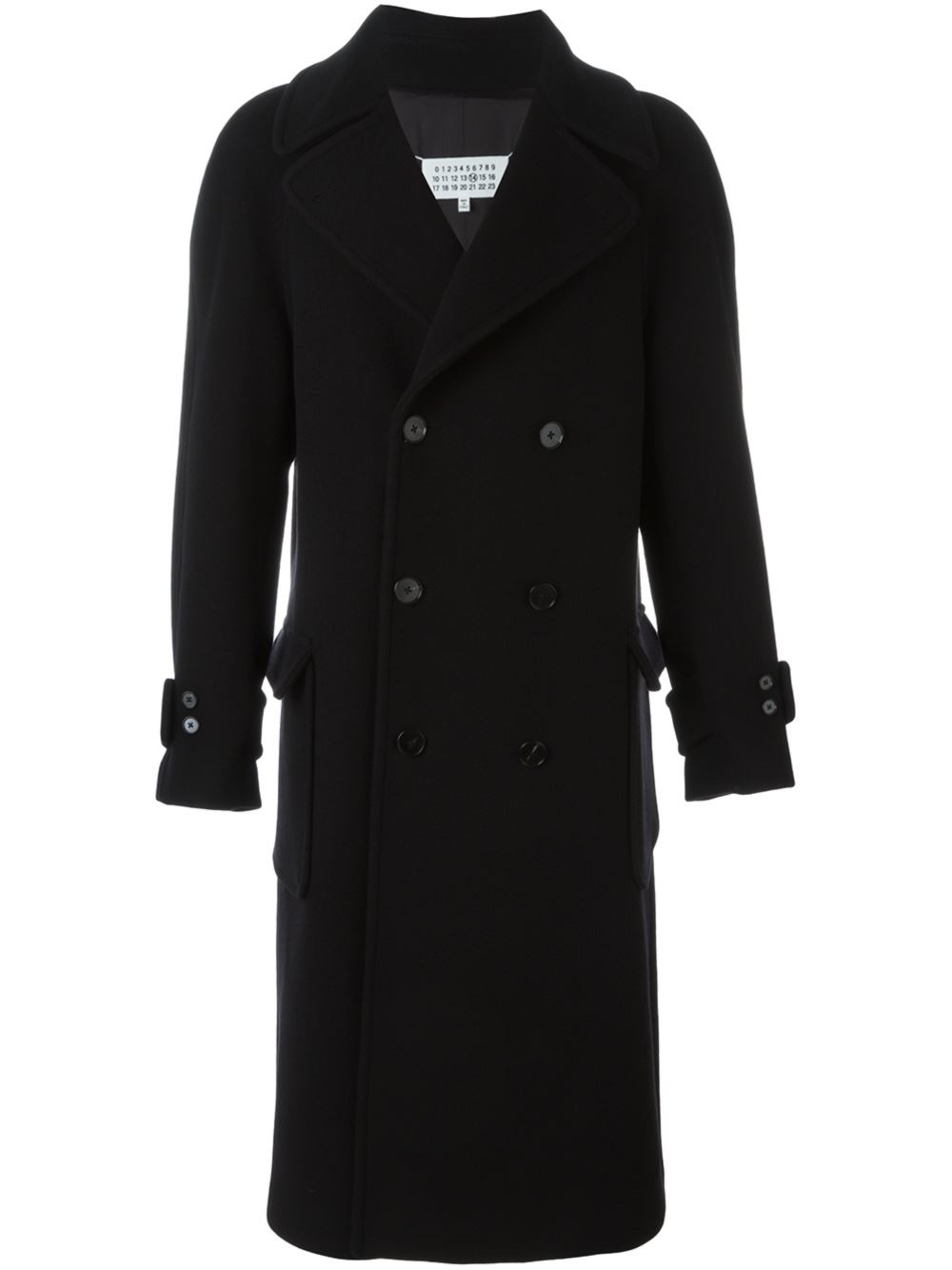 Lyst - Maison Margiela Long Length Pea Coat in Black for Men
