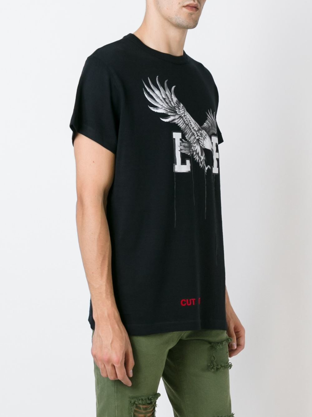 Off-white c/o virgil abloh Eagle Print T-shirt in Black for Men | Lyst