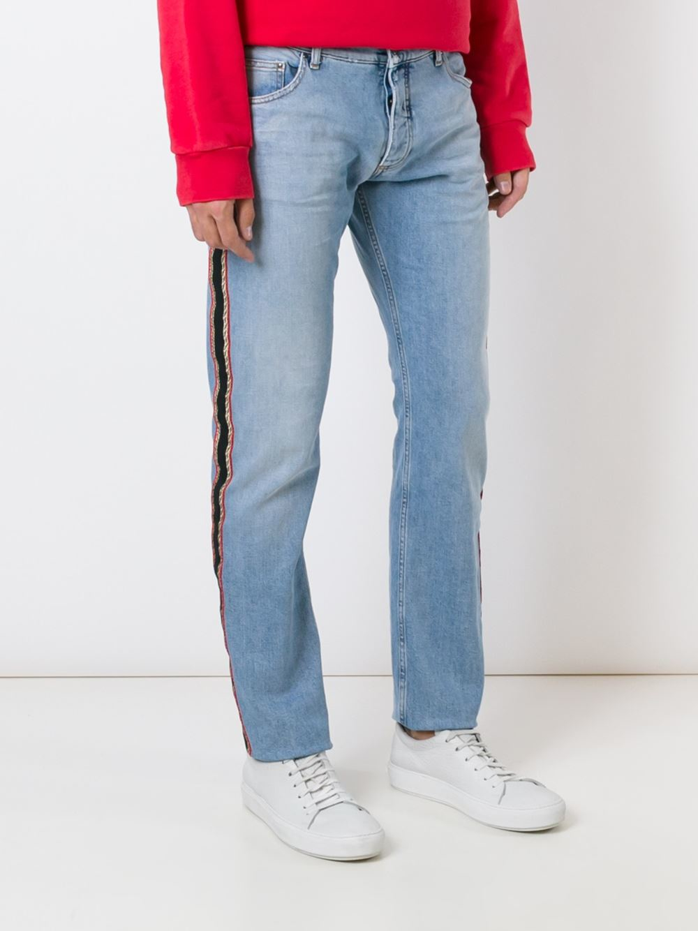 blue stripe jeans