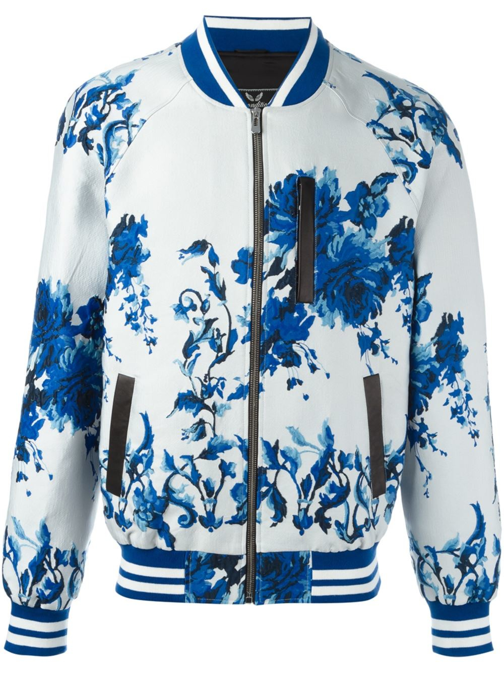 Unconditional Floral Print Bomber Jacket in Blue for Men | Lyst