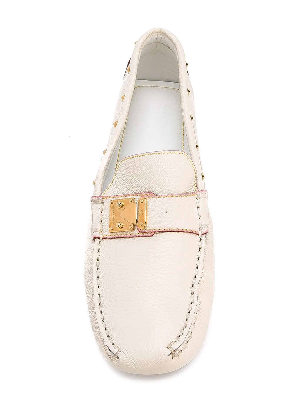 Lyst - Louis Vuitton Studded Loafers in White