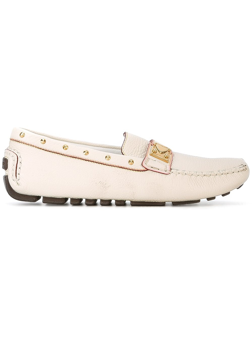 Lyst - Louis vuitton Studded Loafers in White