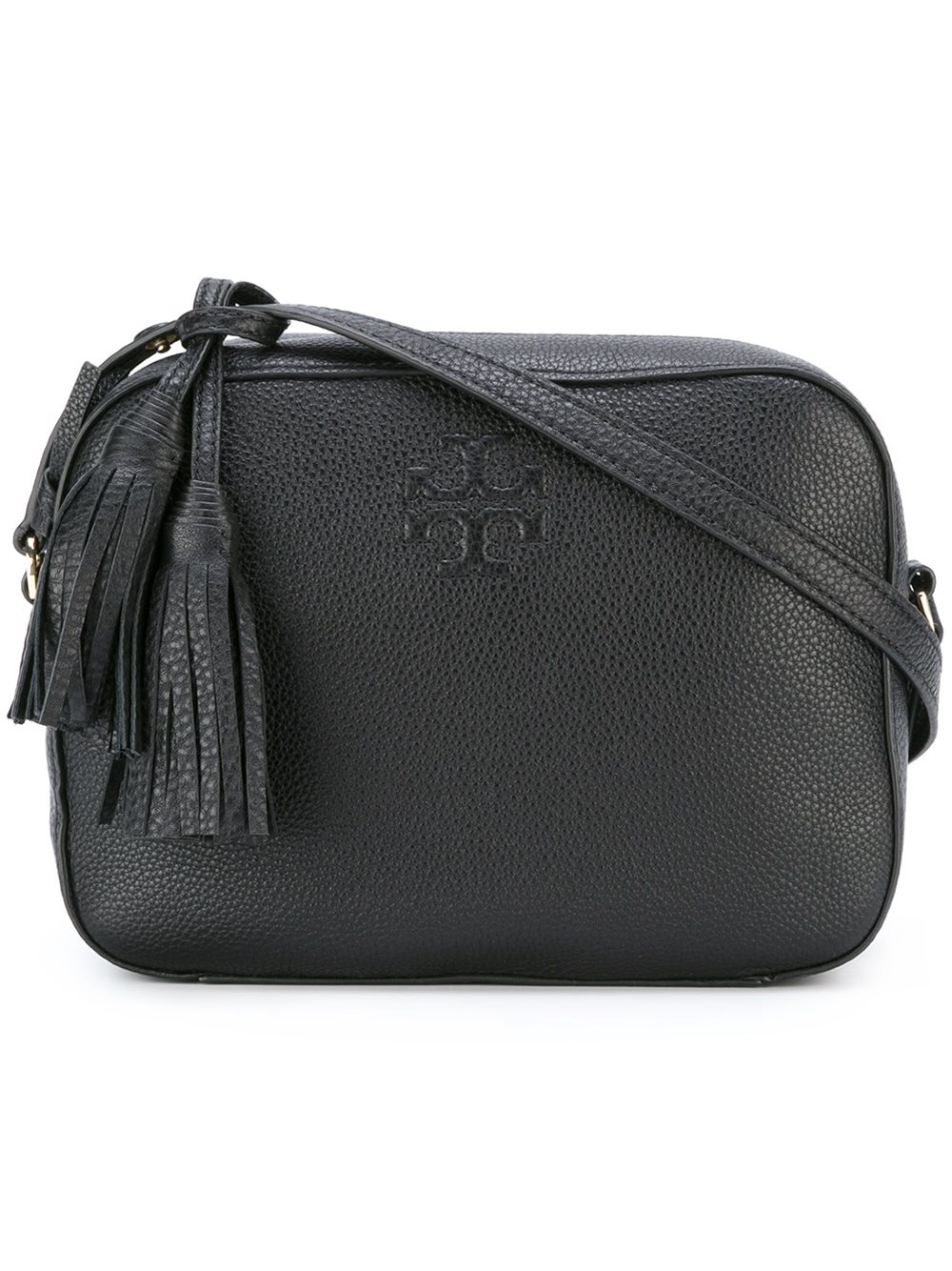 Lyst - Tory Burch Tassel Detail Crossbody Bag in Black
