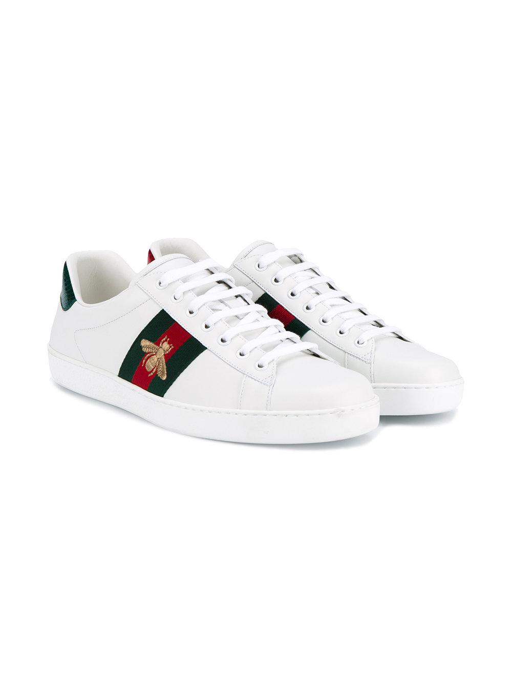 Lyst - Gucci Bee Embroidered Sneakers in White for Men