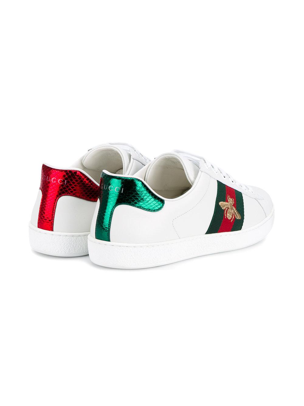 Lyst - Gucci Bee Embroidered Sneakers in White for Men