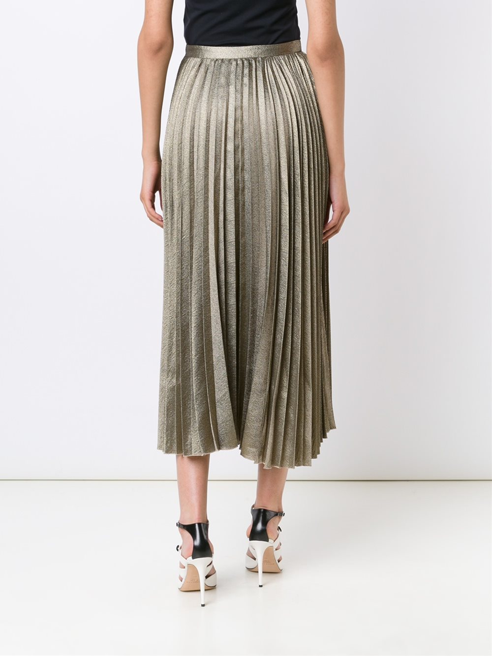 Lyst - Derek Lam Long Pleated Skirt in Metallic