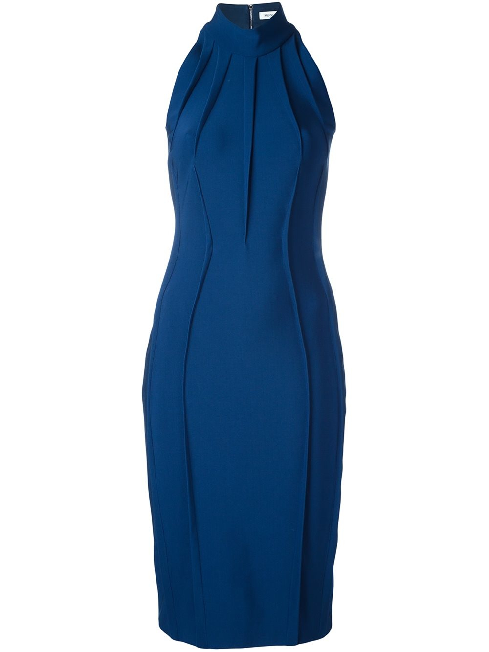 Mugler Fitted Dress in Blue | Lyst