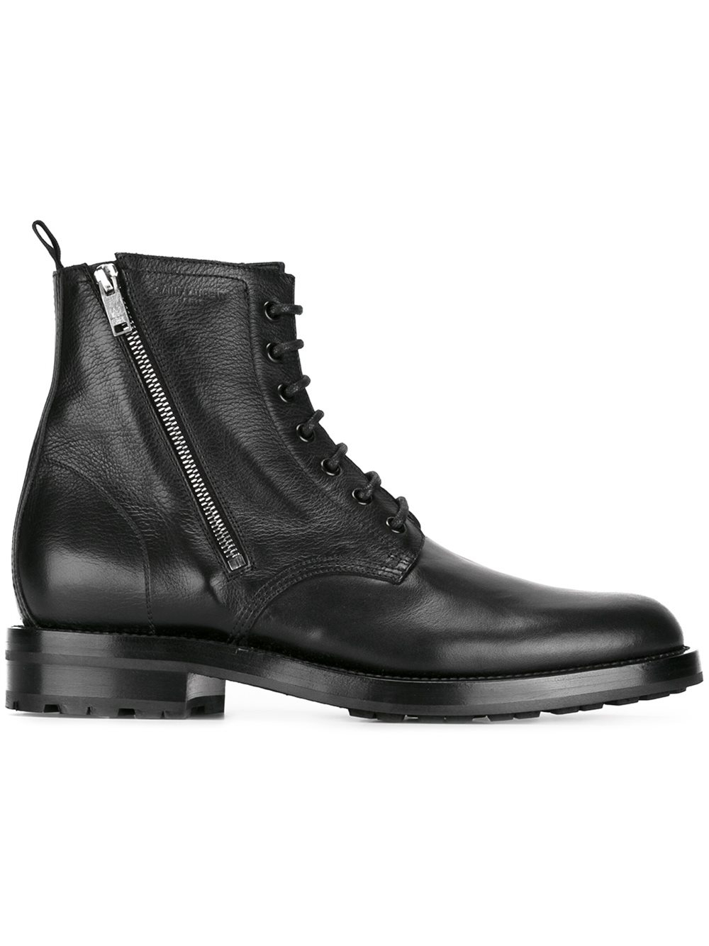 Lyst - Saint Laurent 'Ranger Leather Combat Boots in Black for Men