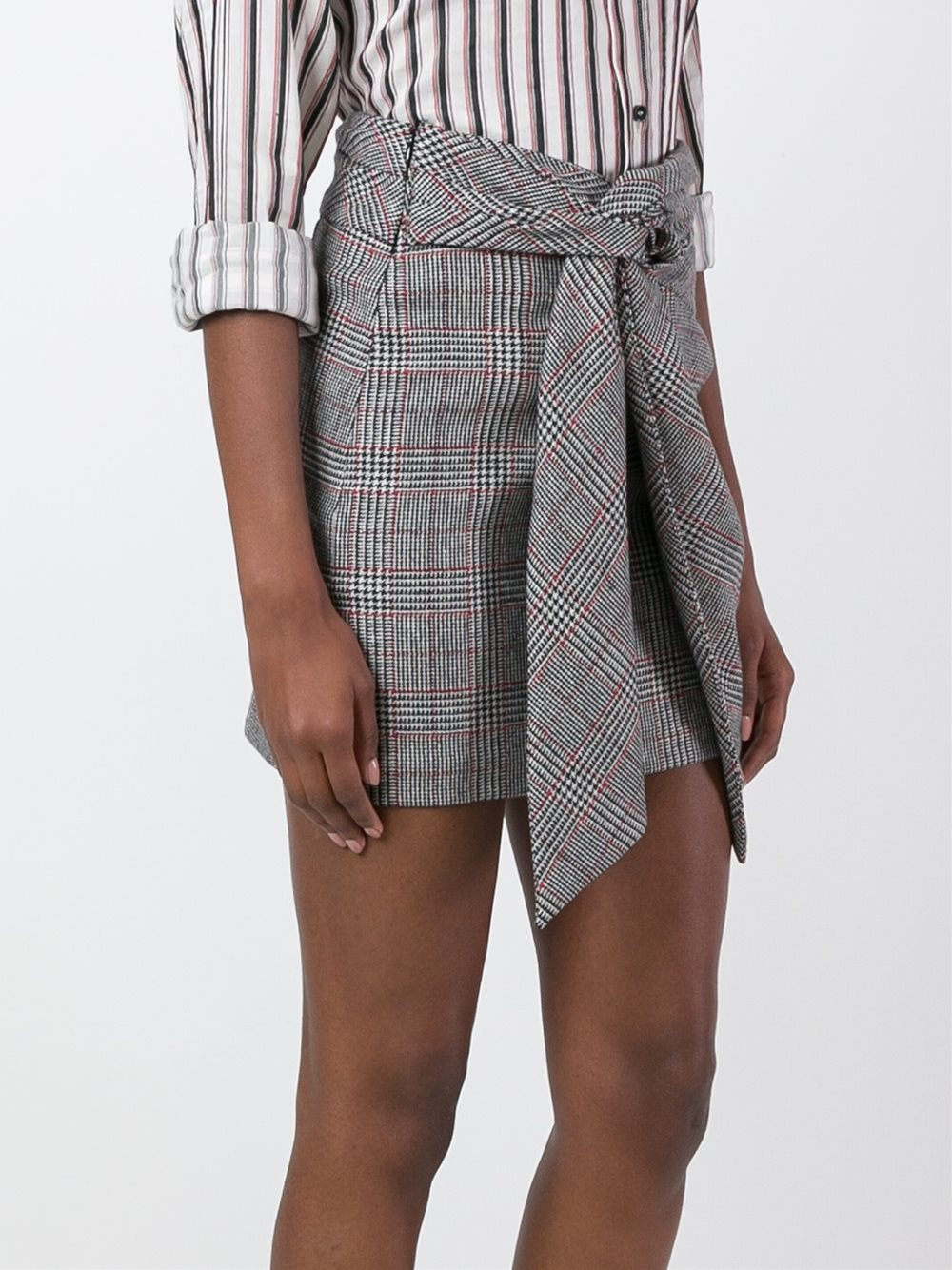 Lyst - Isabel Marant 'kim' Checked Knot Skirt in Gray