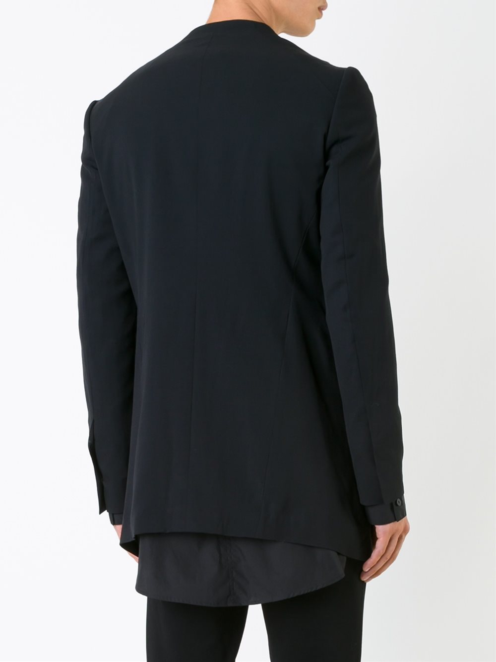 Julius Collarless Blazer Jacket in Black for Men - Lyst