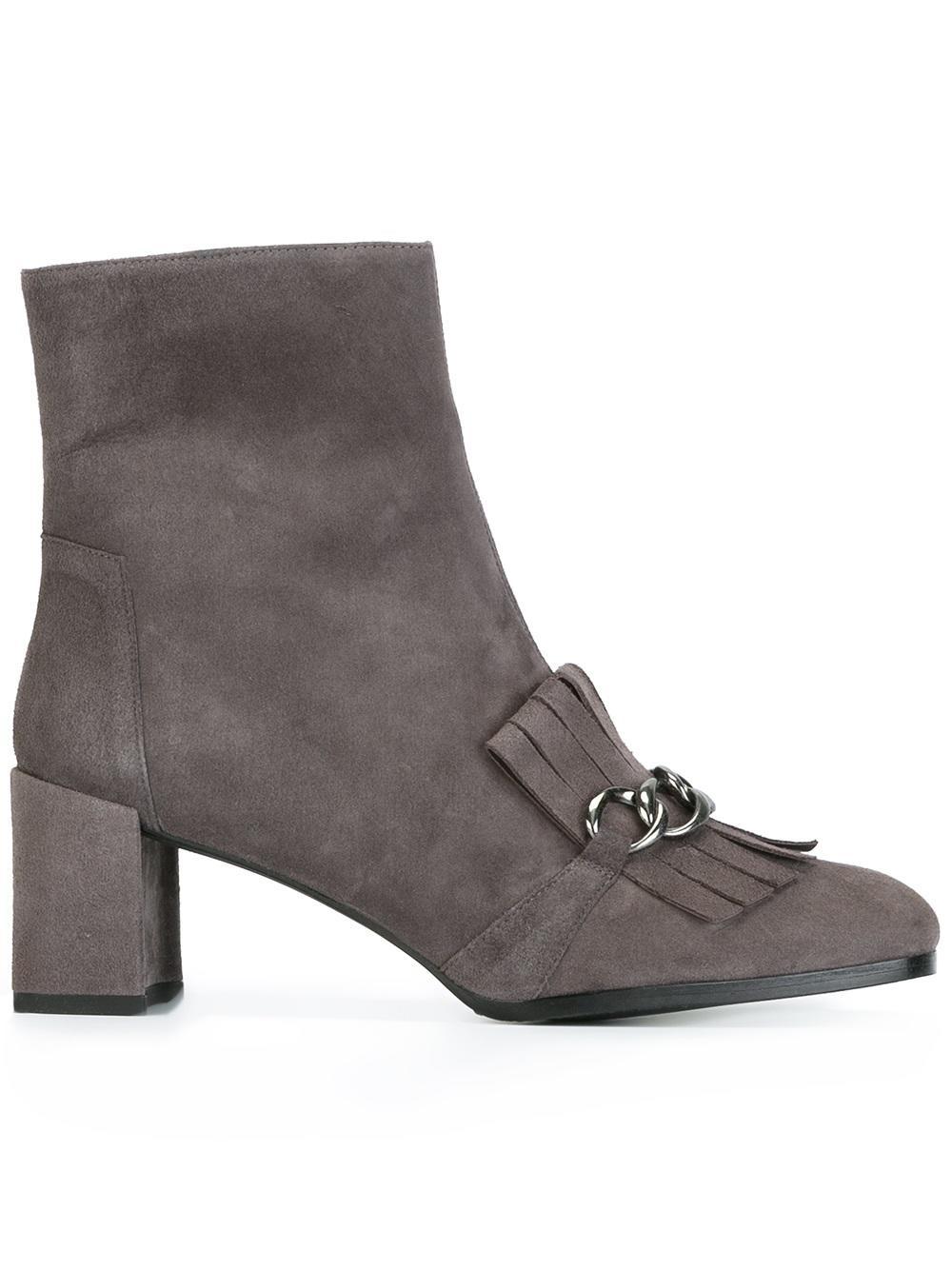 Lyst - Stuart Weitzman Ringtone Suede Ankle Boots in Gray