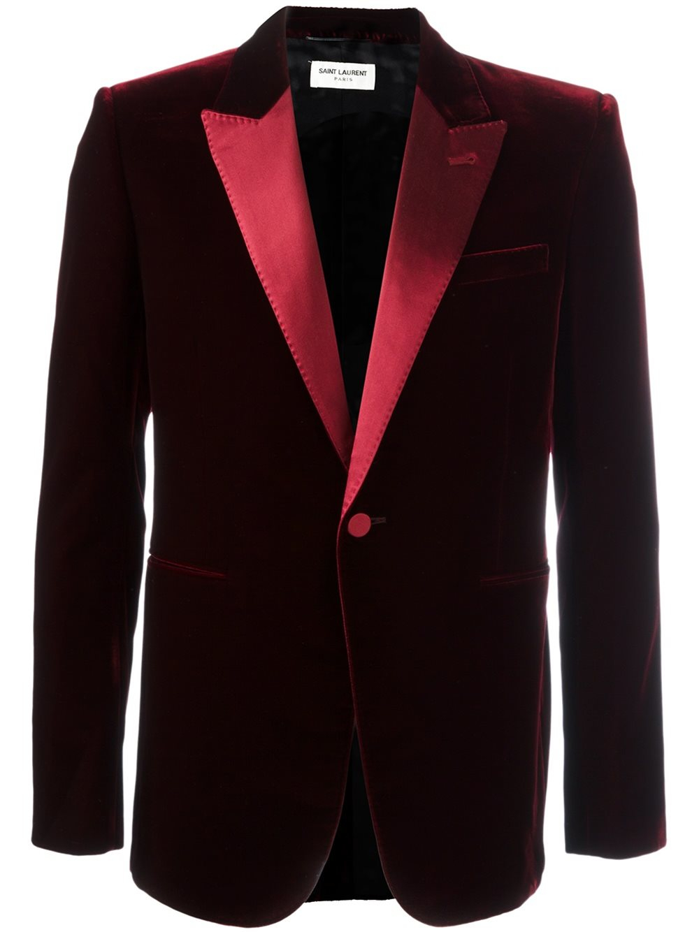 Lyst - Saint Laurent 'iconic Le Smoking' 70's Velour Jacket in Red for Men