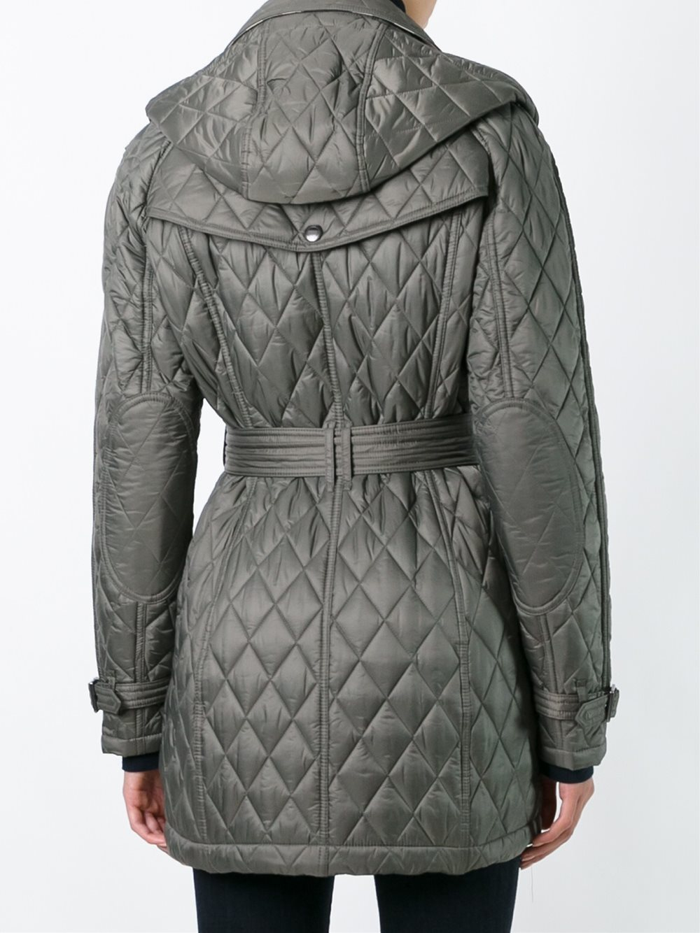 Burberry Quilted Padded Trench Coat in Gray Lyst