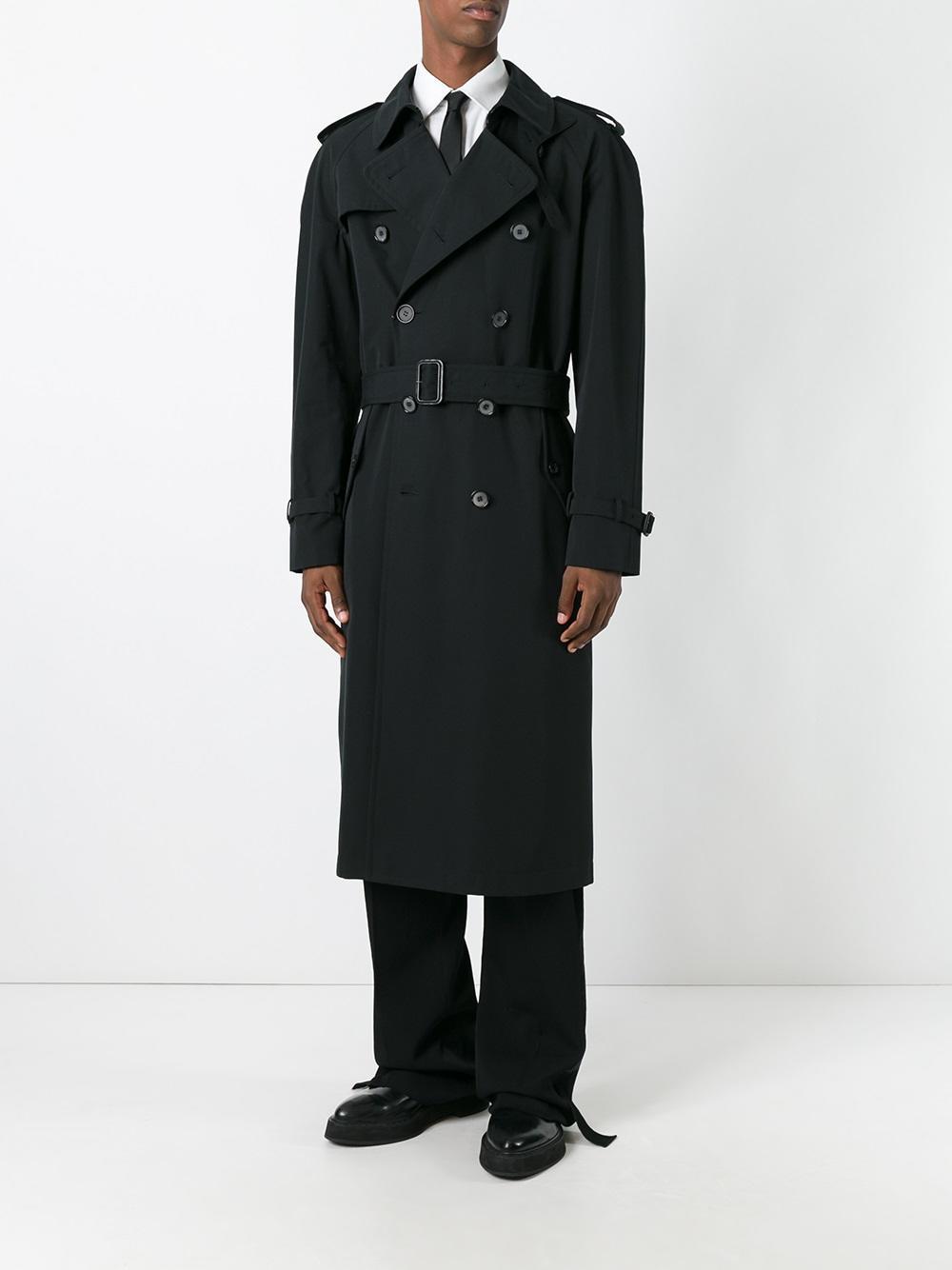 Lyst - Alexander Mcqueen Double Breasted Trench Coat in Black for Men