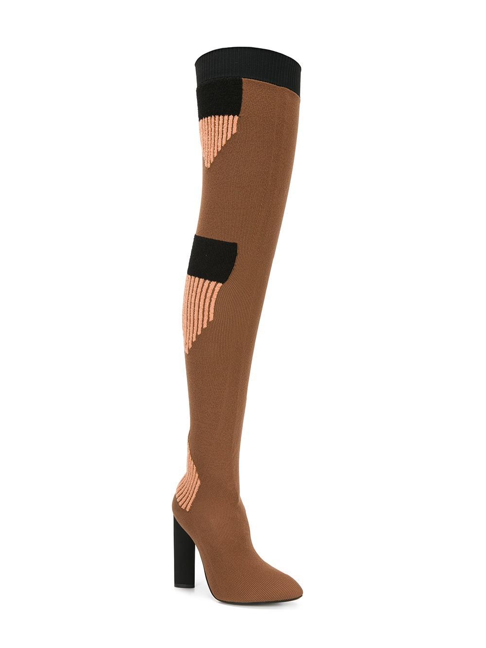 Lyst - Yeezy Season 3 Over-The-Knee Sock Boots in Brown