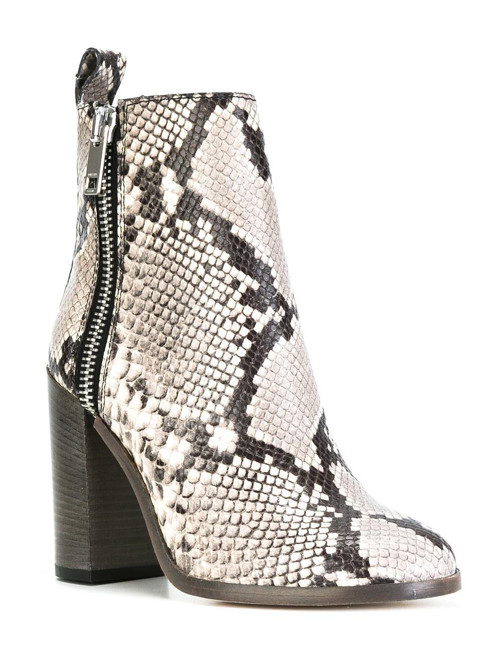 snakeskin buckle boots