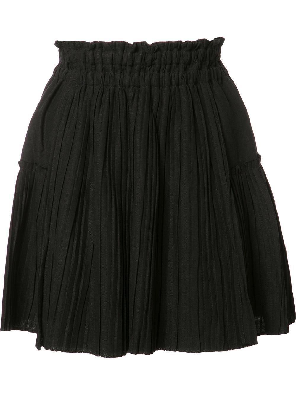Lyst - Apiece apart Gathered Mini Skirt in Black