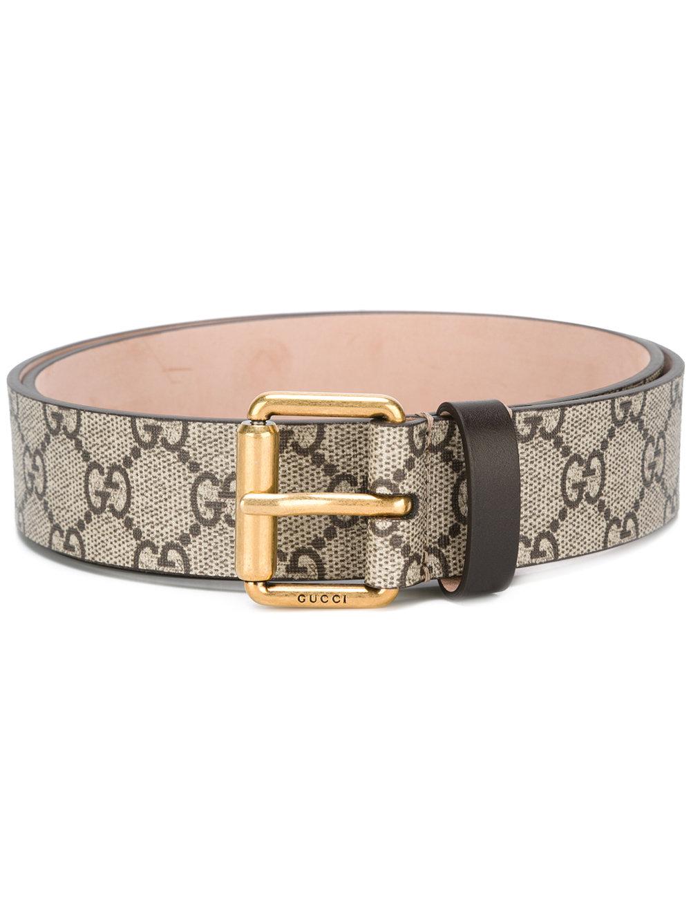 Gucci Gg Supreme Snake Print Belt in Brown for Men | Lyst
