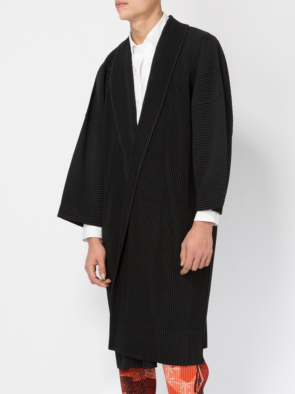 Lyst - Homme Plissé Issey Miyake Pleated Kimono Coat in Black for Men