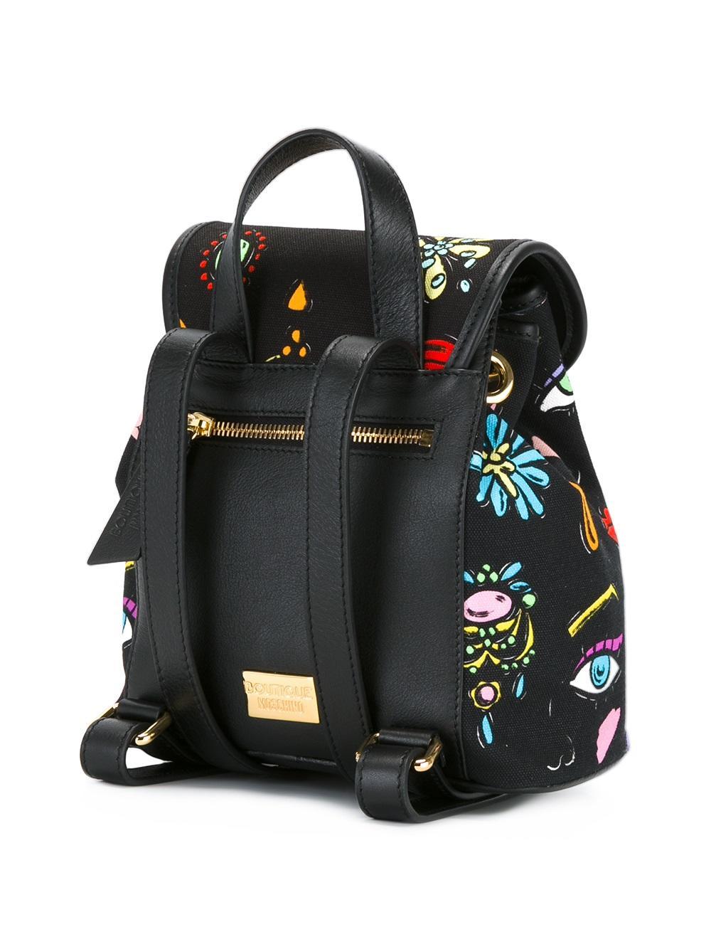 Lyst - Boutique Moschino Canvas Mini Backpack in Black