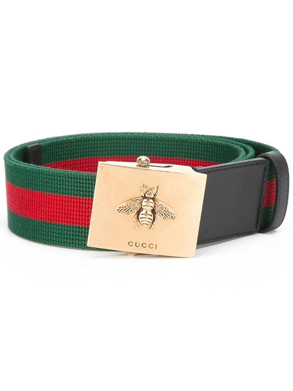 Gucci Canvas Web Belt in Green for Men | Lyst