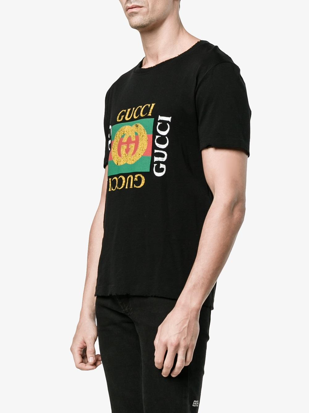 Gucci Print T-shirt in Black for Men | Lyst
