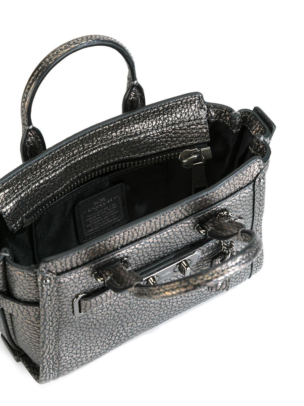Coach Metallic Crossbody Bag in Gray Lyst