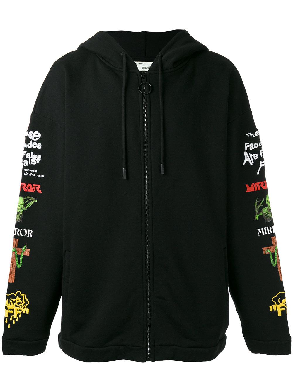 Off-white c/o virgil abloh Embroidered Hoodie in Black for Men | Lyst