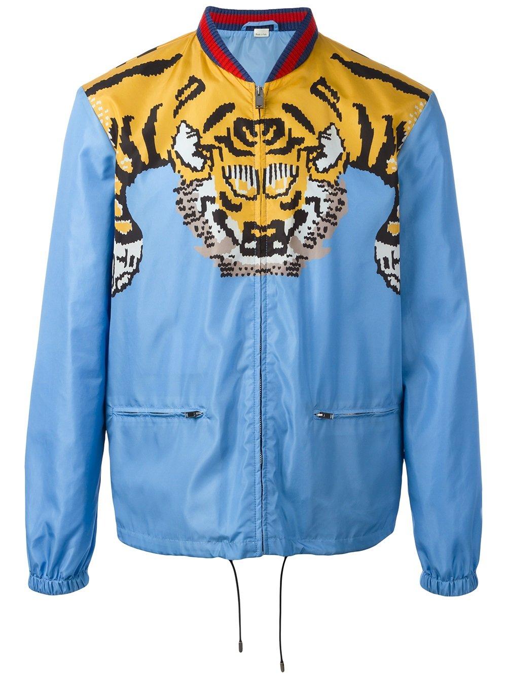 Gucci Tiger Print Bomber Jacket In Blue For Men Lyst 1979