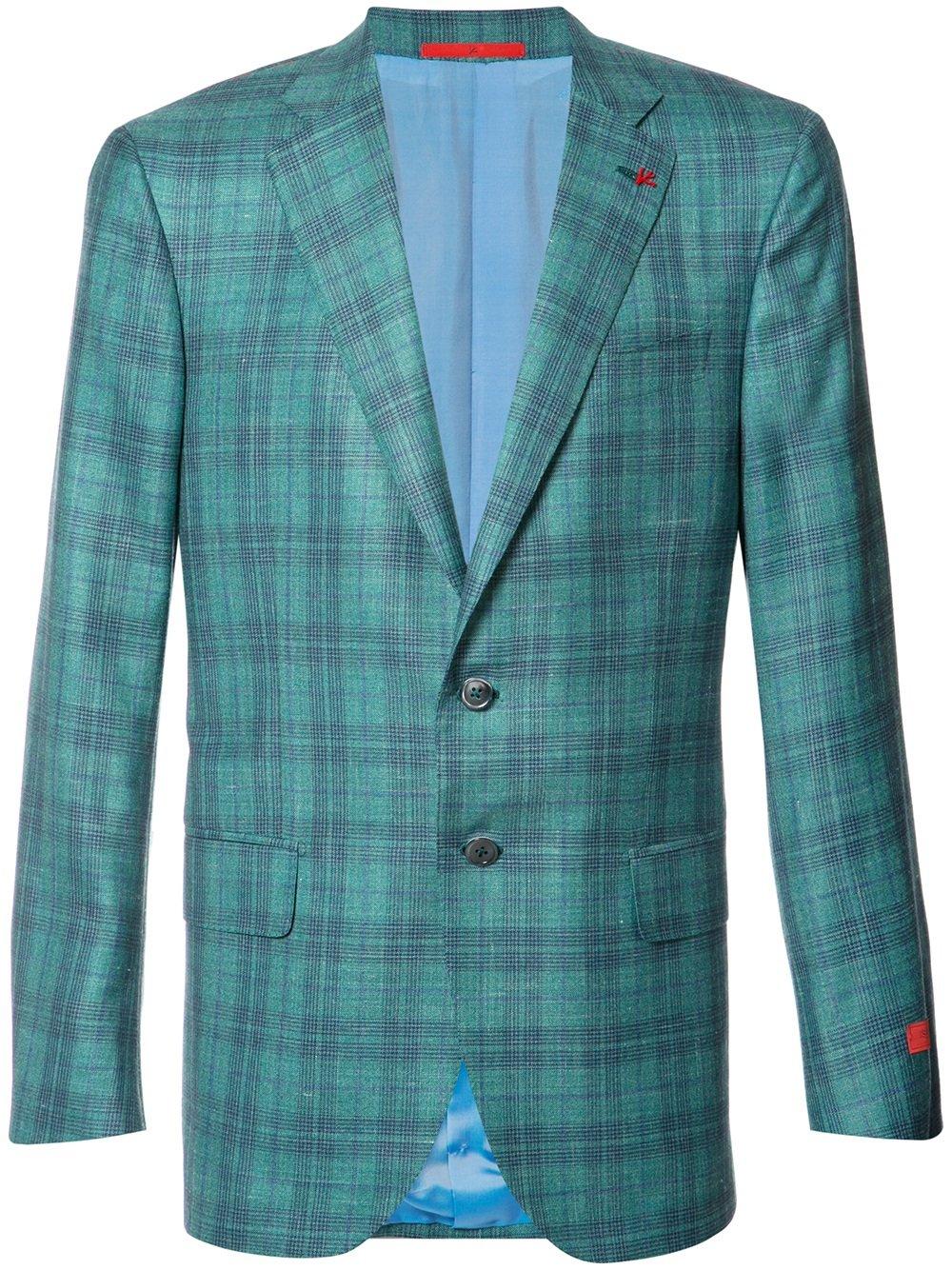 Isaia Plaid Blazer in Green for Men Lyst