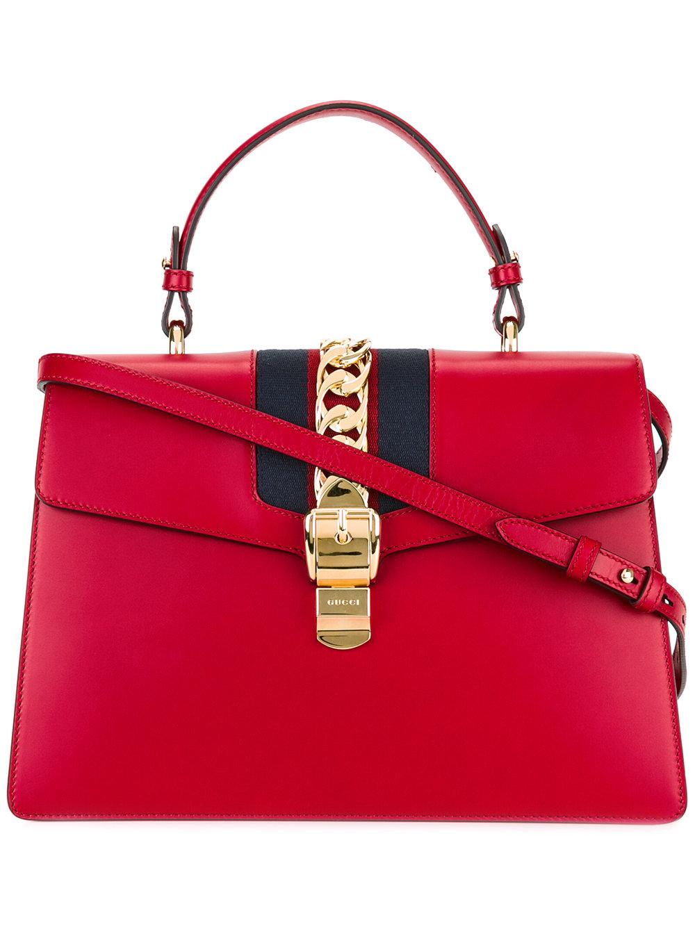 Gucci Sylvie Shoulder Bag in Red - Lyst