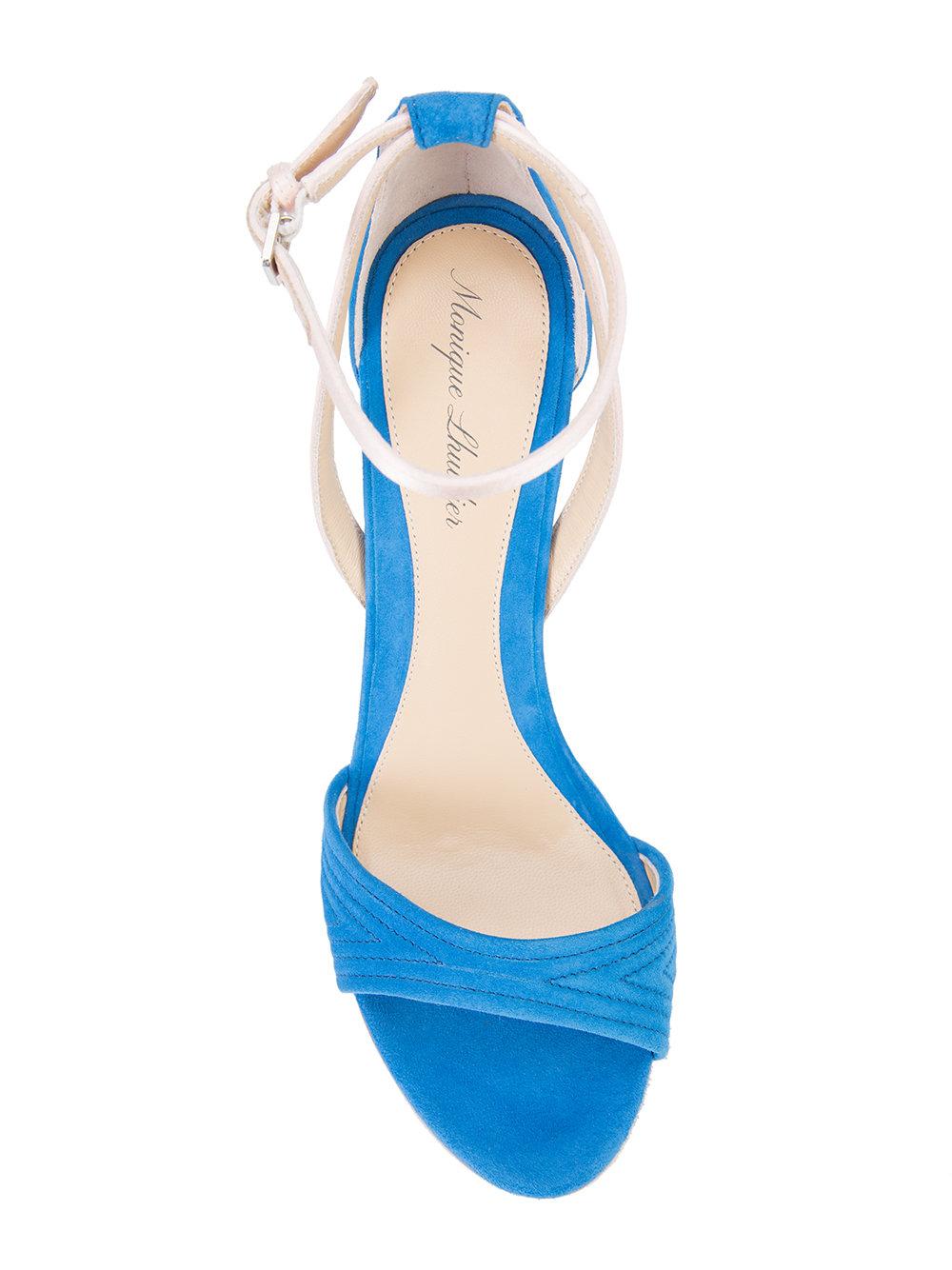 Monique lhuillier Clear Heel Sandals in Blue | Lyst