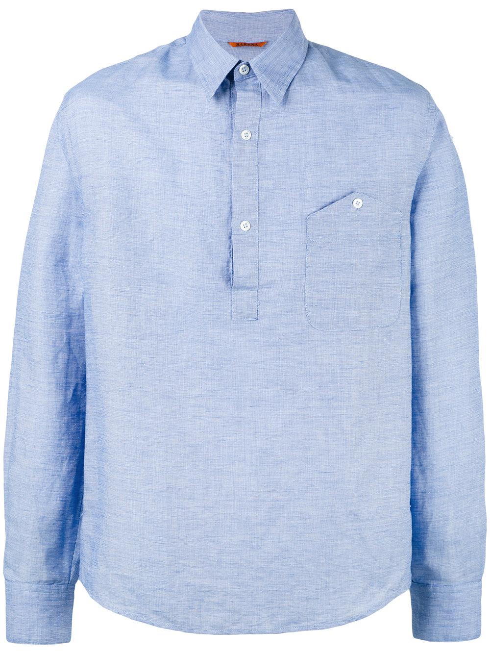 Lyst - Barena Henley Shirt in Blue for Men