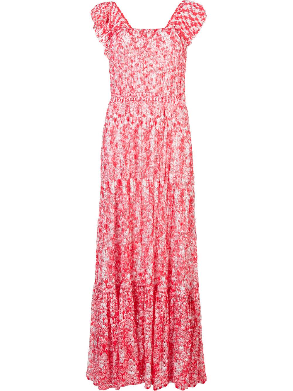Lyst Missoni Knitted Maxi Dress in Red