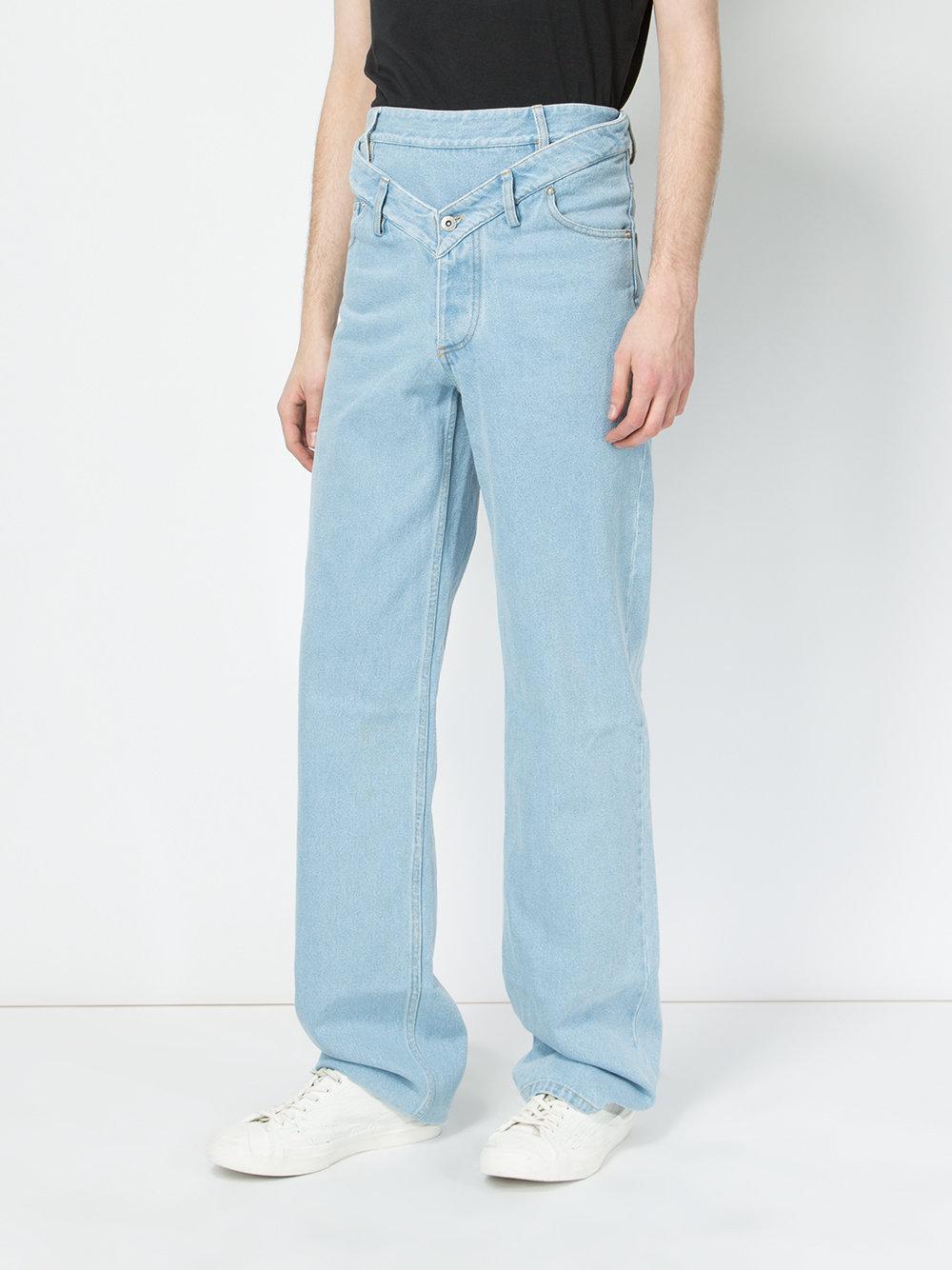 Y. Project Double-waistband Loose-fit Jeans in Blue for Men - Lyst