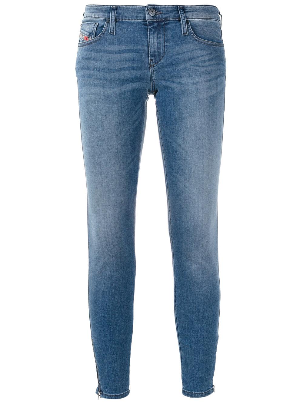 Lyst - Diesel Cropped Skinny Jeans in Blue