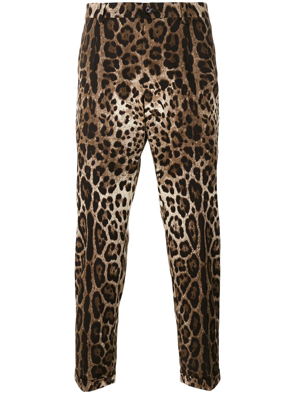 Lyst - Dolce & Gabbana Leopard Print Trousers in Brown for Men