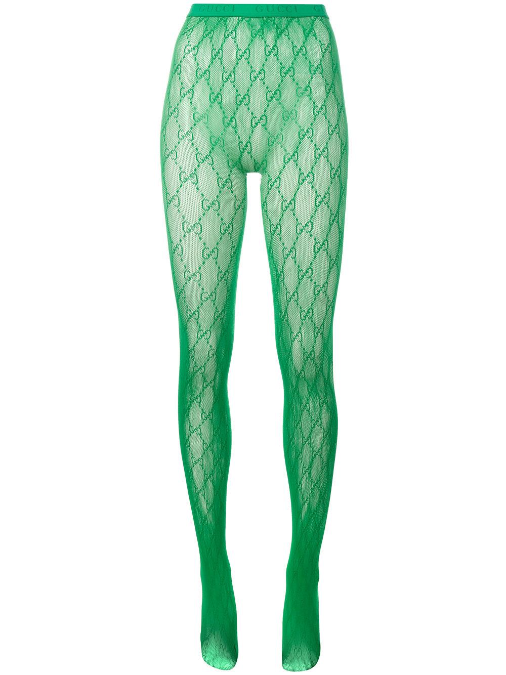 Gucci Gg Logo Tights in Green | Lyst