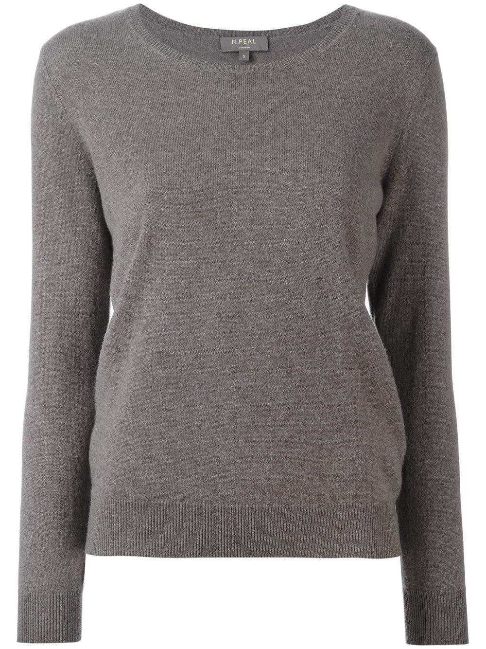 Lyst - N.Peal Cashmere Plain Jumper in Brown
